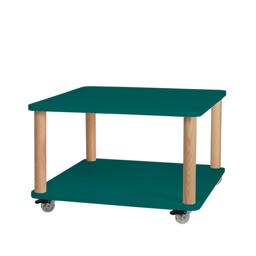 ASHME Coffee Table with Wheels 64x64cm Sea Green