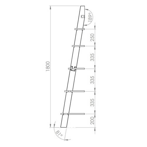 ASHME Ladder Shelf 45x35x180cm - Fleeting Mint