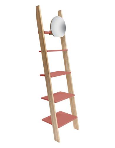 ASHME Ladder Shelf with Mirror 45x35x180cm Antique Pink