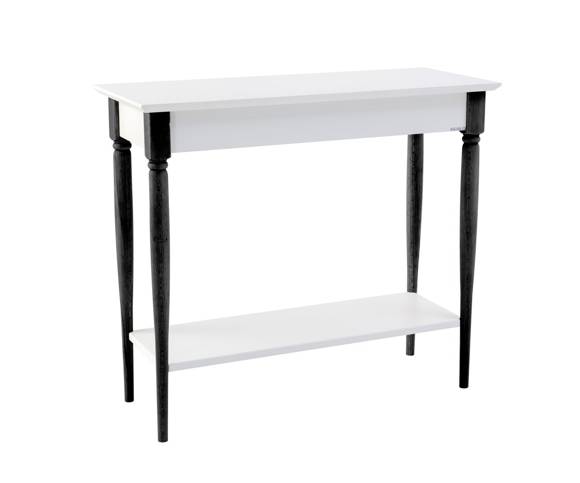 MAMO Console Table with Shelf 85x35cm White Grey Black Legs