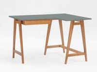 LUKA Corner Desk W 115cm x D 85cm / Dark Grey Blue Oak Right Side