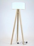 WANDA Ashwood Floor Lamp 45x140cm - White Lampshade / Zig-zag
