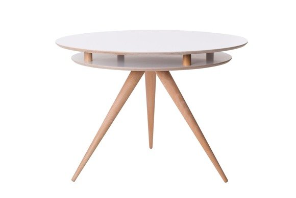 TRIAD Rund Tisch Dmr. 105cm x Höhe 75cm Buchenholz / Weiß